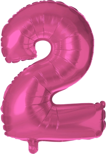 Palloncino in foil cifra 2 rosa 30 cm TORO