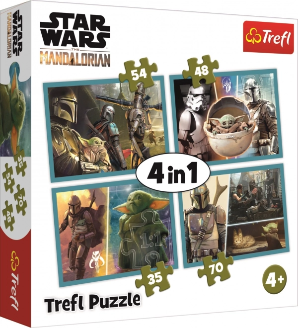 Puzzle 4in1 MANDALORIAN e il suo mondo (35–70 pezzi) TREFL