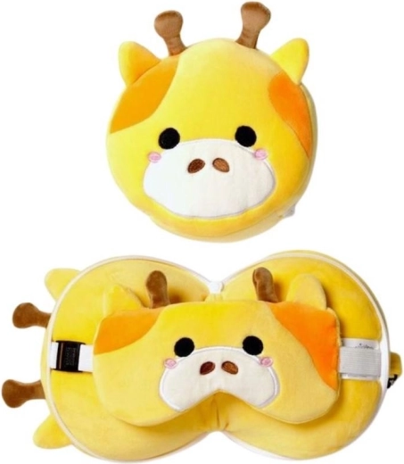 Cuscino da viaggio con mascherina per gli occhi Relaxeazzz Giraffa