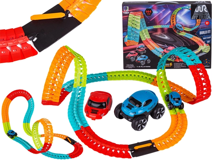 Pista da corsa per auto flessibile – 144 pezzi