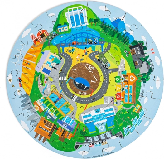 Puzzle di legno rotondo Riciclaggio – BIGJIGS TOYS