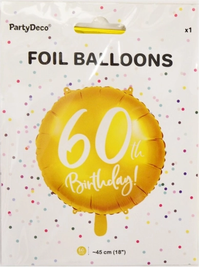 Palloncino in foil numero 60 oro 45 cm