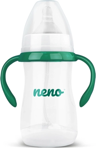 Neno biberon anticolica 240 ml, 3m+ con cannuccia e manici