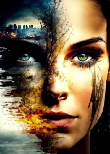 Pittura diamantata – Volto dell’apocalisse 30 × 40 cm