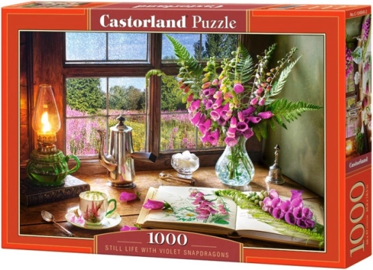 Puzzle 1000 pezzi - Natura morta con boccioli di leone viola