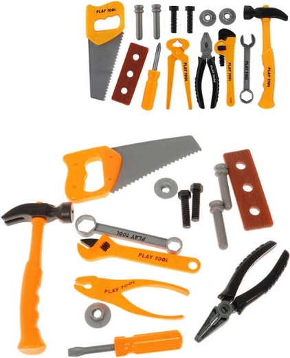 Set di attrezzi da lavoro per bambini per piccoli tuttofare in sacchetto - 14 pz