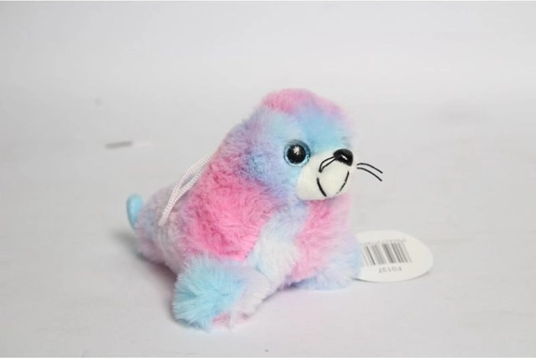 Foca di peluche con pelo arcobaleno 15 cm
