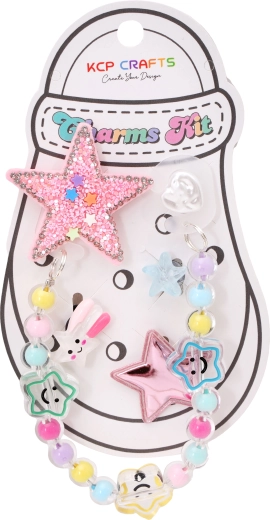 Set di accessori decorativi per ciabatte – stella scintillante e catenina con perline