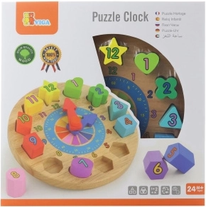 Orologio in legno a incastri per bambini