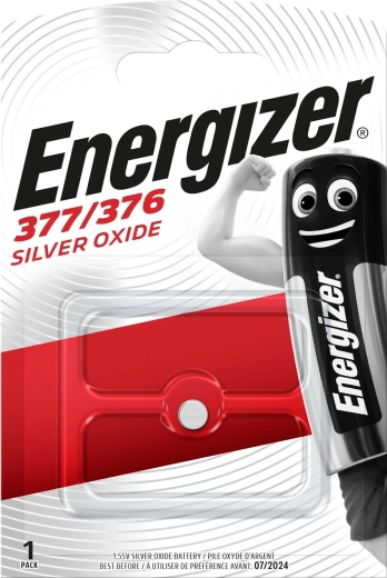 Batteria per orologi ENERGIZER 377/376, 1,55 V, 25 mAh, 1 pz