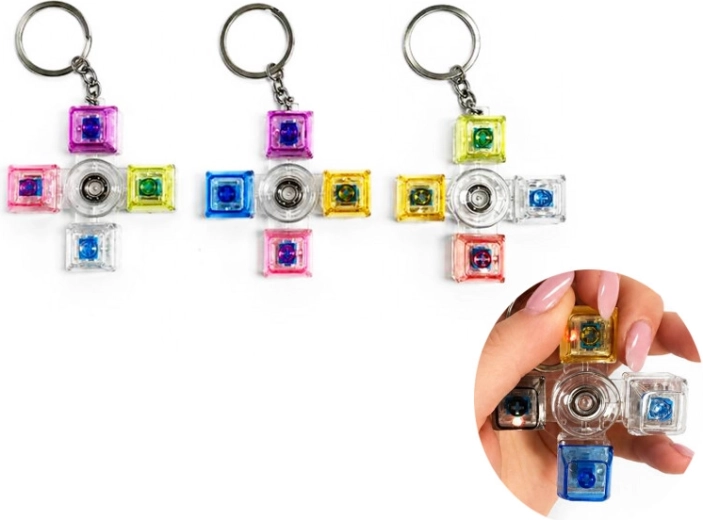 Portachiavi sensoriale cliccabile con spinner e luce - 1 pezzo