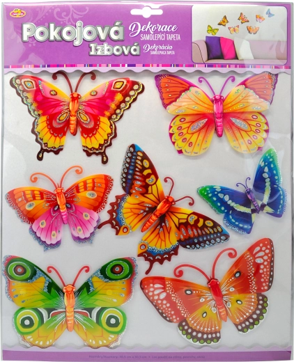 Adesivi da parete con effetto 3D a farfalle, set da 12 pezzi