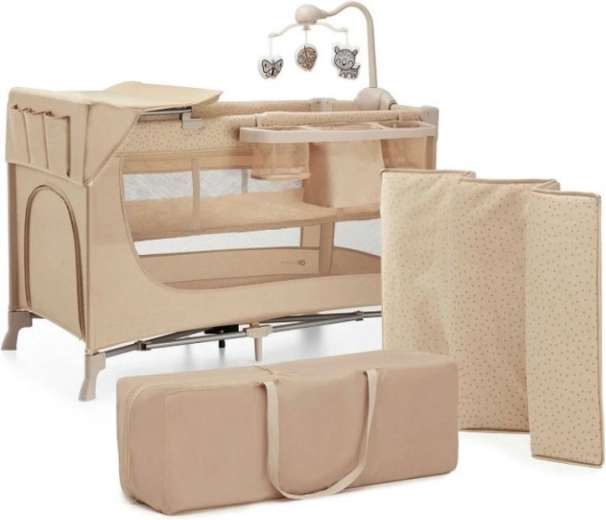 Lettino da viaggio per bambini JOY 2 beige con accessori