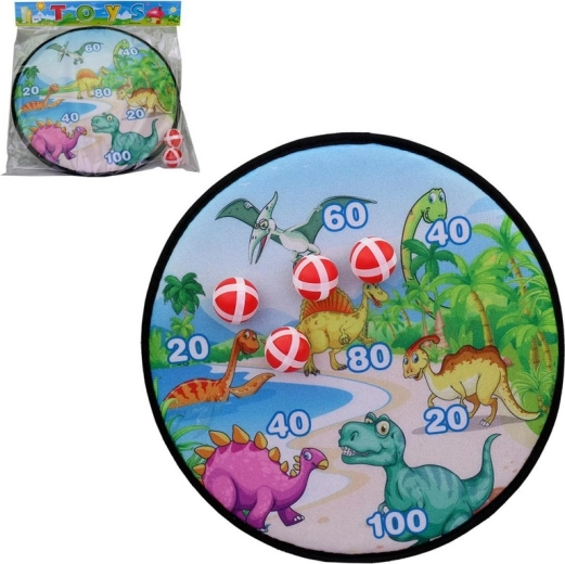 bersaglio con dinosauri e palline con velcro 36 × 36 cm