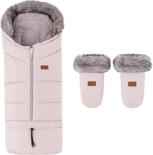 PETITE&MARS sacco invernale Arctic 4v1 con guanti per passeggino Fjora Rose Petal - 2 pezzi