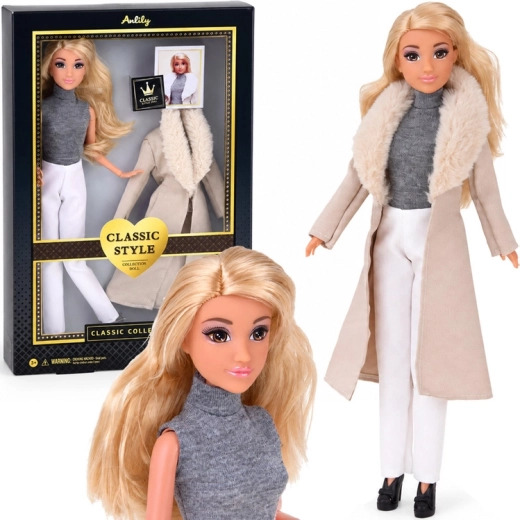Bambola alla moda classica Anlily con cappotto beige