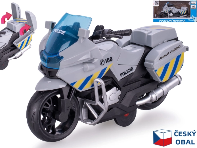 Moto della polizia con meccanismo a retrocarica 16 cm