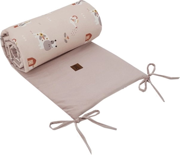 EKO paracolpi per lettino Velvet My Farm, rosa cipria 180 × 35 cm
