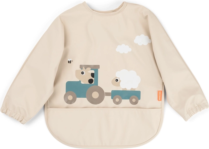 Done by Deer bavaglino con maniche e tasca Tiny farm color sabbia