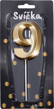 Candela da festa dorata - numero 9
