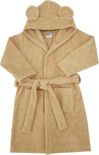 Accappatoio per bambini EKO in cotone con cappuccio e orecchie beige (taglia 80–86)