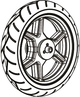 Ruota circolare in gomma per veicolo elettrico per bambini Aprilia Dorsoduro 900 12 V - 1 pezzo