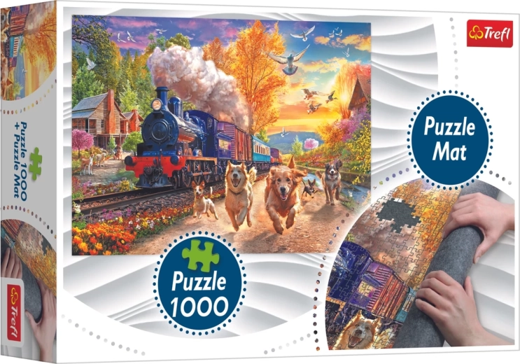 Puzzle Trefl “Gara con il treno” 1000 pezzi + tappetino per puzzle