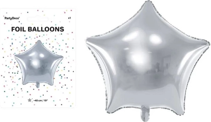 Palloncino in foil a stella argento 48 cm