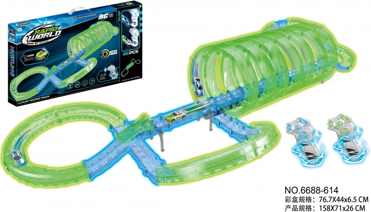 Pista da corsa luminosa al buio, 85 pezzi