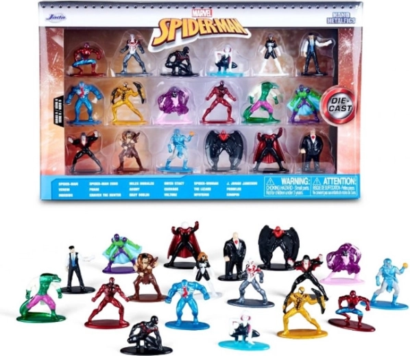 Jada Toys Marvel Spider-Man mini figure in metallo – set da 18 pz