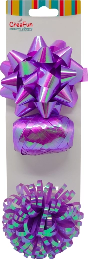 Set regalo viola effetto arcobaleno lucido – nastro 10 m e 2 fiocchi