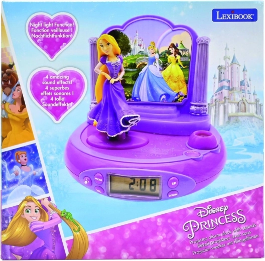 Sveglia 3D con proiettore Disney Principesse Rapunzel