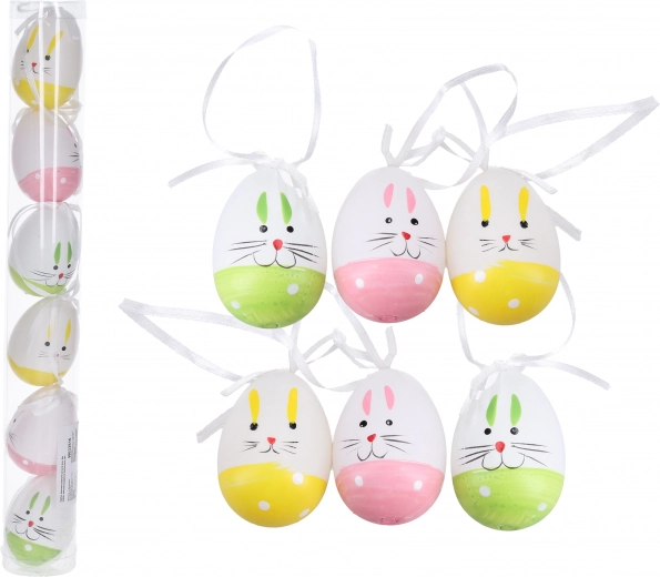 Uova decorative in plastica colorata 6 cm