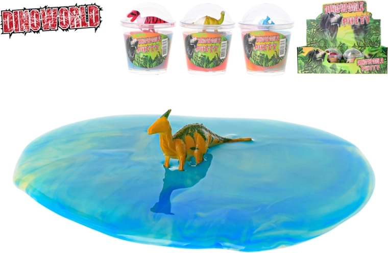 Dinoworld slime con dinosauro nel barattolo