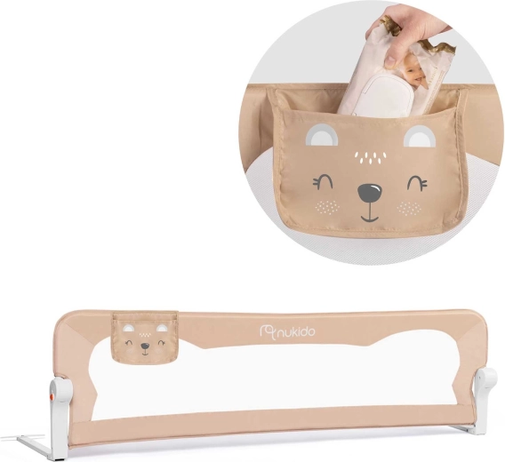 Barriera di sicurezza per letto NUKIDO 150 × 42 × 35 cm beige