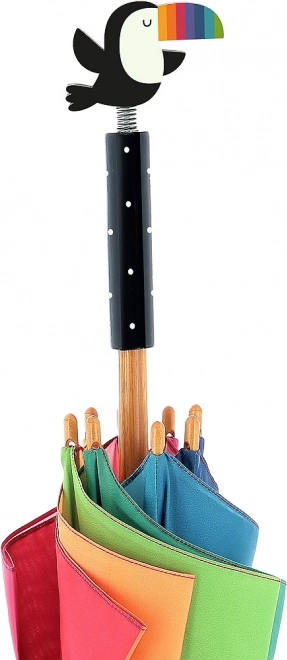 Ombrello per bambini con tucano – design arcobaleno Andy Westface