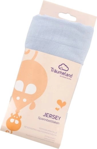 Träumeland lenzuolo con angoli in jersey 40 × 90 cm azzurro chiaro
