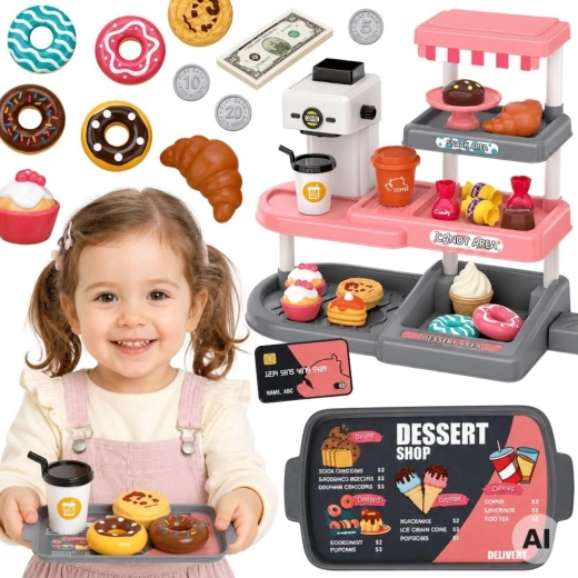 Caffetteria e pasticceria per bambini Woopie con cassa e suoni