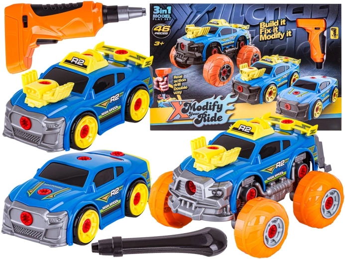 Auto tuning avvitabile 3in1 con avvitatore a batteria – auto sportiva e monster truck