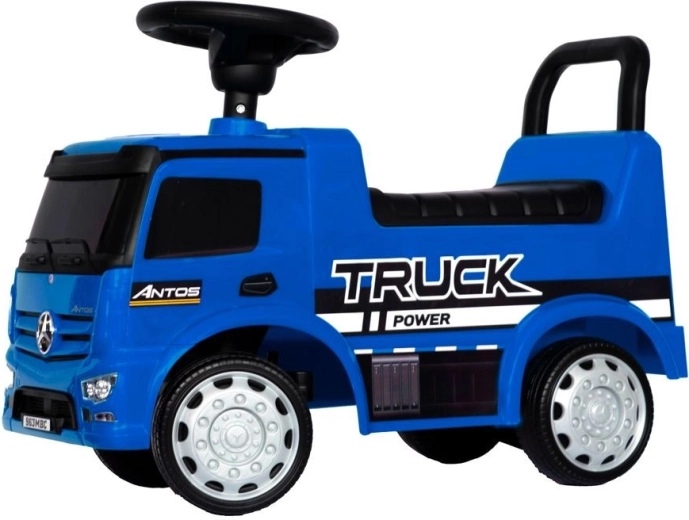 Cavalcabile per bambini Mercedes-Benz Antos in stile truck con suoni e luci, blu