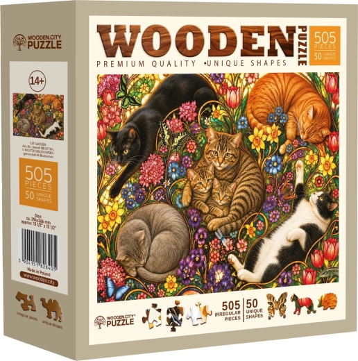 WOODEN CITY puzzle in legno Il giardino dei gatti 505 pezzi