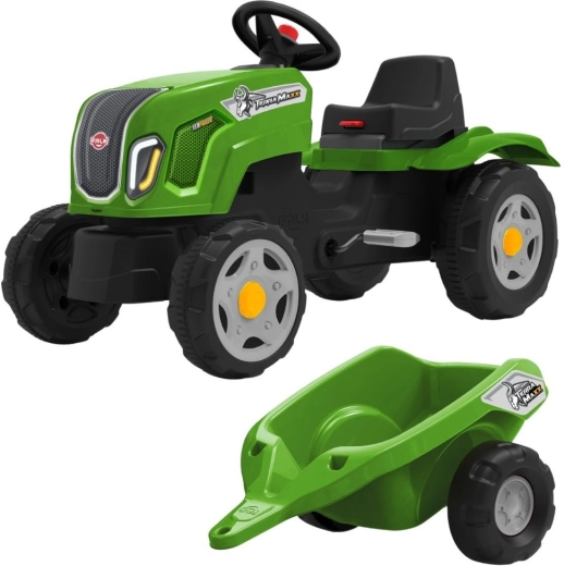Trattore a pedali CLAAS Terra Maxx con rimorchio e cofano apribile (2–6 anni)