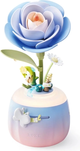 RoboTime kit di costruzione meccanico 3D per lampada aromatica notturna Camelia blu