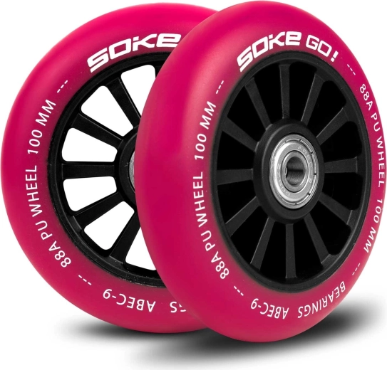 SOKE ruote per monopattino 100 mm rubino – set 2 pz