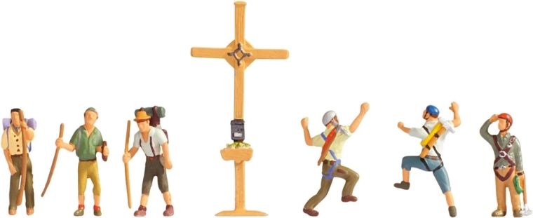 Set di figure Noch: escursionisti di montagna e croce (H0)