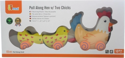 Viga trenino a tirare gallina con pulcini 36 cm