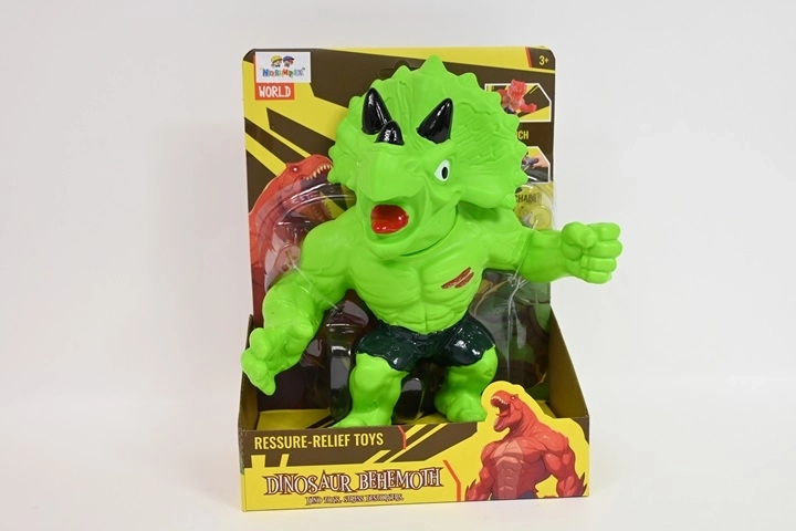 Behemoth figurina morbida di dinosauro triceratopo verde