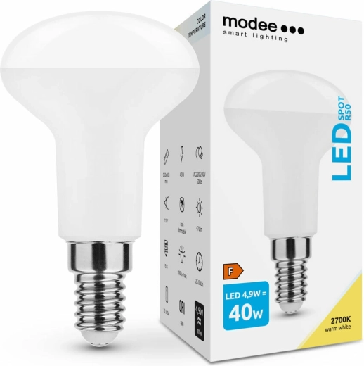 Lampadina LED Modee Smart Lighting E14 4,9 W bianco caldo R50