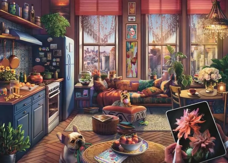 Puzzle Ravensburger Appartamento in stile boho XXL 500 pezzi