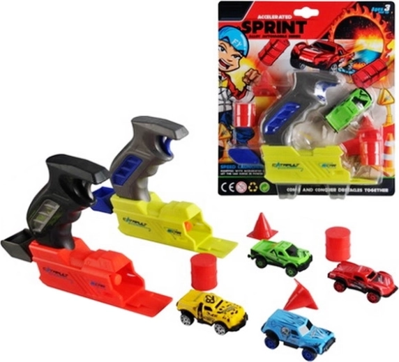 Auto con lanciatore e ostacoli per bambini